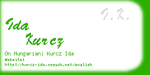 ida kurcz business card